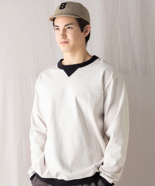 Jackman(ジャックマン)の「Dotsume Rib LS T-shirt(Tシャツ/カットソー・メンズ・ブラック/ホワイト×ブラック/オフホワイト/レッド・LARGE/SMALL/MEDIUM)」の6枚目の写真