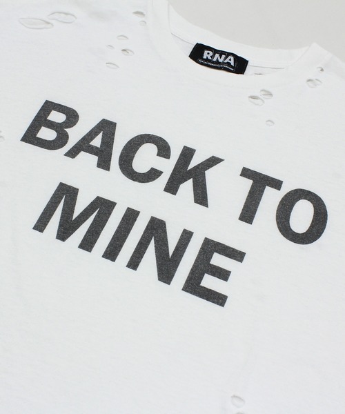 RNA（アールエヌエー）の「M2523 ダメージルーズＴ（Tシャツ/カットソー・レディース・ホワイト/スミクロ/レッド・MEDIUM）」の8枚目の写真