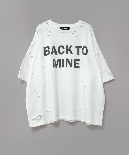 RNA（アールエヌエー）の「M2523 ダメージルーズＴ（Tシャツ/カットソー・レディース・ホワイト/スミクロ/レッド・MEDIUM）」の15枚目の写真