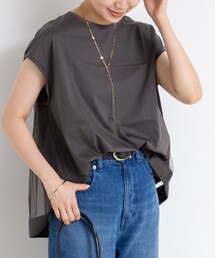 NOLLEY’S | 後ろチュール切り替えフレンチスリーブカットソー(Tシャツ/カットソー)