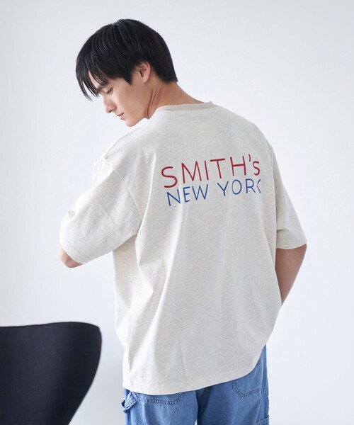 SMITH'S(スミス)の「SMITH’S(スミス)別注NYプリントリンガーTシャツ(Tシャツ/カットソー・メンズ・コバルトブルー/ライトグレー・M/S/XL/L)」の7枚目の写真