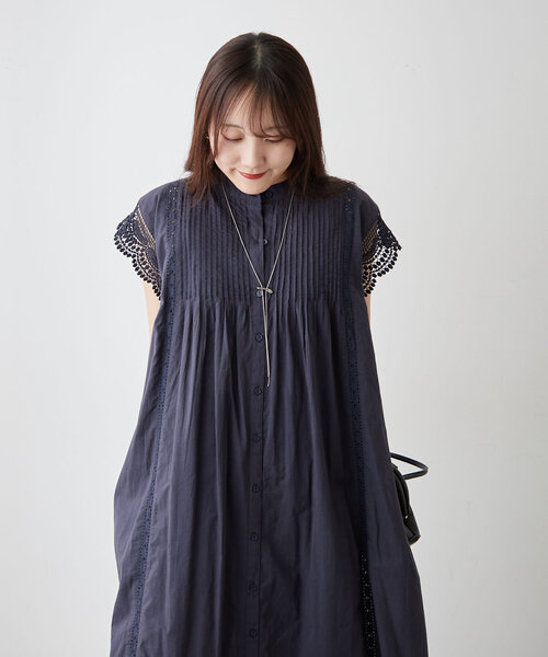 NAO（ナオ）の「【NAO】コットンレースワンピース（ワンピース・レディース・ネイビー/ブラウン/ブラック/オフホワイト・FREE）」の5枚目の写真
