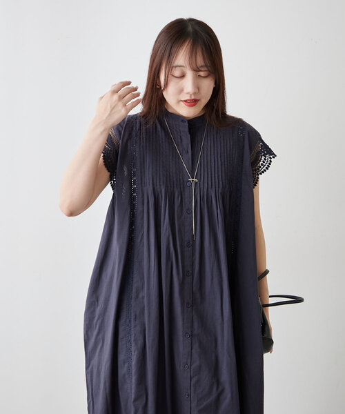 NAO（ナオ）の「【NAO】コットンレースワンピース（ワンピース・レディース・ネイビー/ブラウン/ブラック/オフホワイト・FREE）」の6枚目の写真