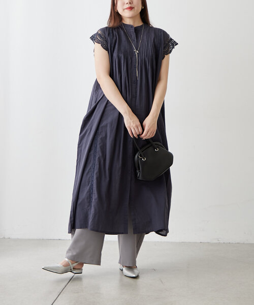 NAO（ナオ）の「【NAO】コットンレースワンピース（ワンピース・レディース・ネイビー/ブラウン/ブラック/オフホワイト・FREE）」の9枚目の写真