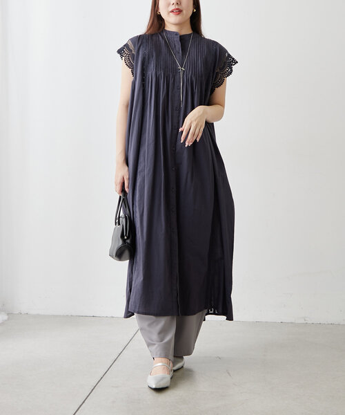 NAO（ナオ）の「【NAO】コットンレースワンピース（ワンピース・レディース・ネイビー/ブラウン/ブラック/オフホワイト・FREE）」の10枚目の写真