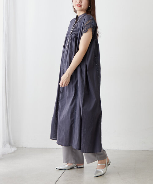 NAO（ナオ）の「【NAO】コットンレースワンピース（ワンピース・レディース・ネイビー/ブラウン/ブラック/オフホワイト・FREE）」の13枚目の写真