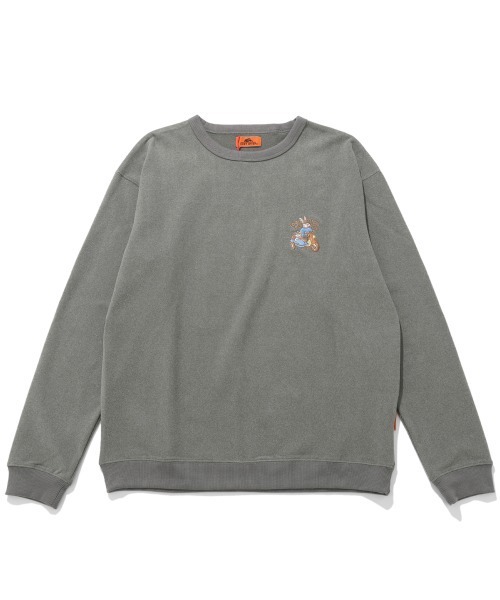 KRIFF MAYER（クリフメイヤー）の「【ストレッチ】もちのび刺繍ロンT（Tシャツ/カットソー・メンズ・ダークブルー/ダークブラウン/カラフル/レッド/グレー/ナチュラル/ブラック・X-LARGE/LARGE/MEDIUM）」の3枚目の写真