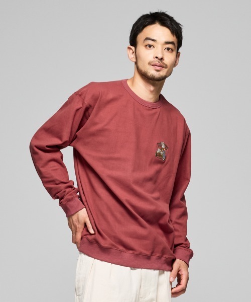 KRIFF MAYER（クリフメイヤー）の「【ストレッチ】もちのび刺繍ロンT（Tシャツ/カットソー・メンズ・ダークブルー/ダークブラウン/カラフル/レッド/グレー/ナチュラル/ブラック・X-LARGE/LARGE/MEDIUM）」の6枚目の写真