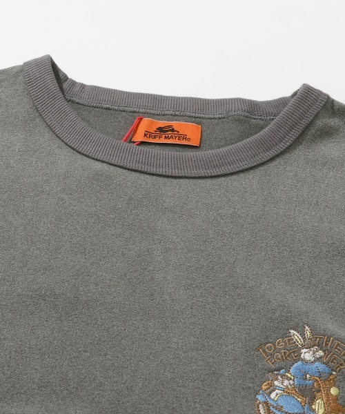 KRIFF MAYER（クリフメイヤー）の「【ストレッチ】もちのび刺繍ロンT（Tシャツ/カットソー・メンズ・ダークブルー/ダークブラウン/カラフル/レッド/グレー/ナチュラル/ブラック・X-LARGE/LARGE/MEDIUM）」の16枚目の写真