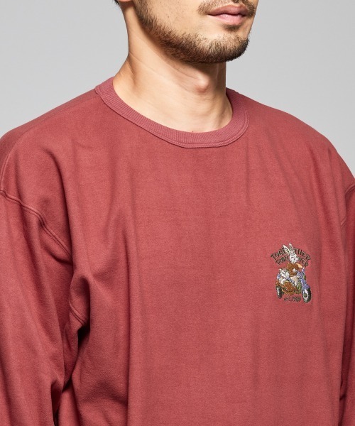 KRIFF MAYER（クリフメイヤー）の「【ストレッチ】もちのび刺繍ロンT（Tシャツ/カットソー・メンズ・ダークブルー/ダークブラウン/カラフル/レッド/グレー/ナチュラル/ブラック・X-LARGE/LARGE/MEDIUM）」の18枚目の写真