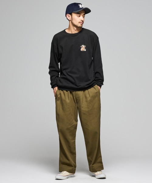 KRIFF MAYER（クリフメイヤー）の「【ストレッチ】もちのび刺繍ロンT（Tシャツ/カットソー・メンズ・ダークブルー/ダークブラウン/カラフル/レッド/グレー/ナチュラル/ブラック・X-LARGE/LARGE/MEDIUM）」の20枚目の写真