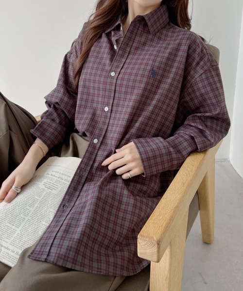 U.S. POLO ASSN.(ユーエスポロアッスン)の「【U.S. POLO ASSN】グランパチェック レギュラーカラー ロングシャツ(シャツ/ブラウス・レディース・ダークグレー/ネイビー/ライトブルー/ブラウン・M/L)」の17枚目の写真