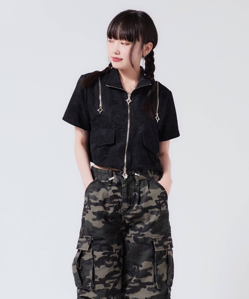 Cropped Zip Tops / クロップド ZIPトップス（Tシャツ