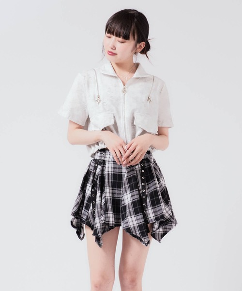 トップス SHOOP Cropped Zip Tops / クロップド ZIPトップス（Tシャツ