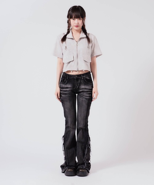Cropped Zip Tops / クロップド ZIPトップス（Tシャツ