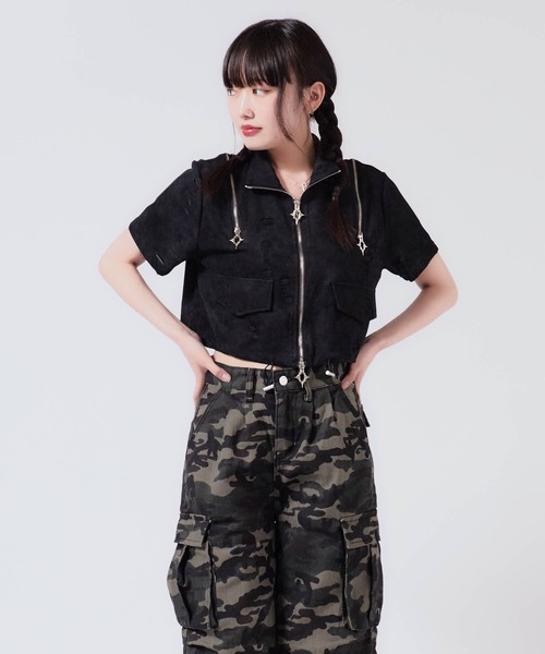 Cropped Zip Tops / クロップド ZIPトップス（Tシャツ/カットソー