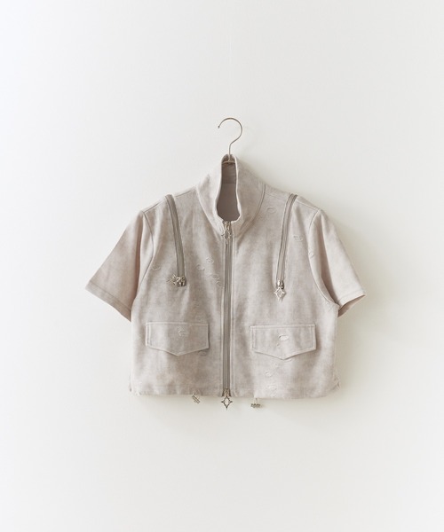 Chick（チック）の「Cropped Zip Tops / クロップド ZIPトップス 秋物 秋服 2026年秋冬（Tシャツ/カットソー・レディース・グレー/ブラック/ホワイト/ダークグレー・FREE）」の17枚目の写真