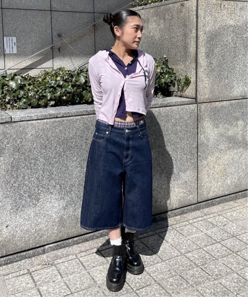 Oriens JOURNAL STANDARD(オリエンス ジャーナルスタンダード)の「《追加2》ルーズデニムハーフパンツ(その他パンツ・レディース・グリーン/ブルー/ネイビー・36/38)」の10枚目の写真
