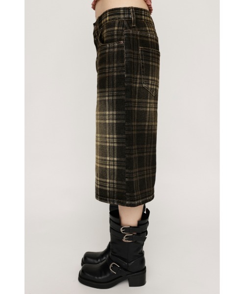 SLY BLEACH CHECK M／パンツ BLEACH CHECK M/PT ブリーチ チェック ミドルパンツ 夏服 秋服