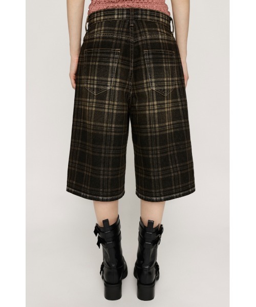 SLY（スライ）の「BLEACH CHECK M/PT ブリーチ チェック ミドルパンツ 夏服 秋服（デニムパンツ・レディース・ブラウン・1/0）」の6枚目の写真