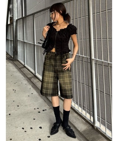 SLY BLEACH CHECK M／パンツ SLY | BLEACH CHECK M／パンツ (ショートパンツ ) |SHEL'TTER