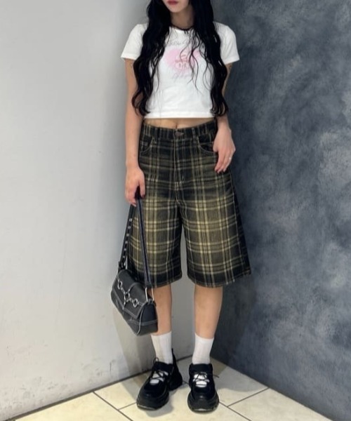 SLY BLEACH CHECK M／パンツ SLY | BLEACH CHECK M／パンツ (ショートパンツ ) |SHEL'TTER