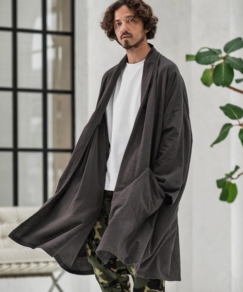 ジャケット・アウター cambio Cotton Rayon Brushed KIMONO Like mcg3660-Cotton Rayon Brushed KIMONO Like Gown ガウン（カーディガン