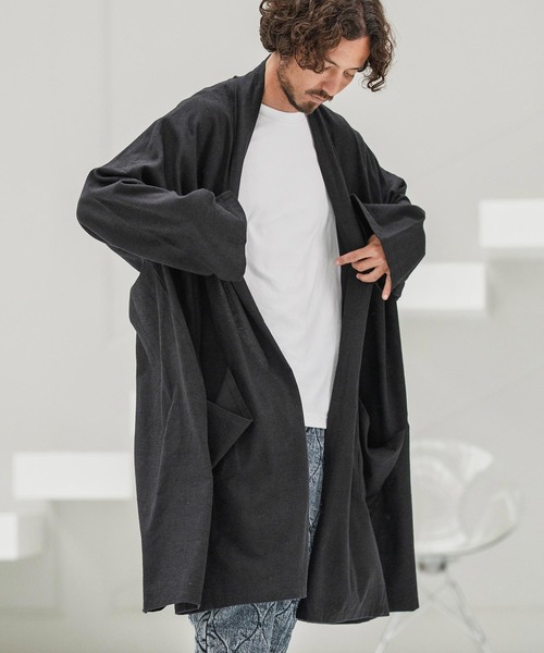 mcg3660-Cotton Rayon Brushed KIMONO Like Gown ガウン（カーディガン