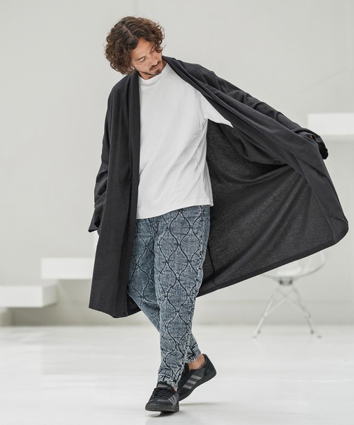 CAMBIO（カンビオ）の「mcg3660-Cotton Rayon Brushed KIMONO Like Gown ガウン（カーディガン/ボレロ・メンズ・ブラック/チャコール/ネイビー・S/M/L）」の9枚目の写真