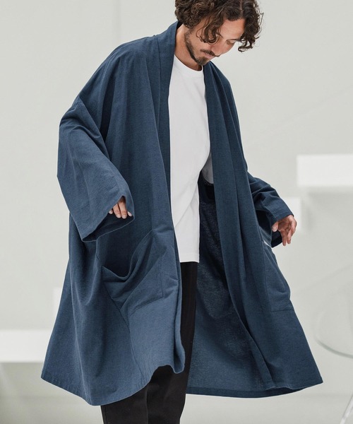 CAMBIO（カンビオ）の「mcg3660-Cotton Rayon Brushed KIMONO Like Gown ガウン（カーディガン/ボレロ・メンズ・ブラック/チャコール/ネイビー・S/M/L）」の18枚目の写真