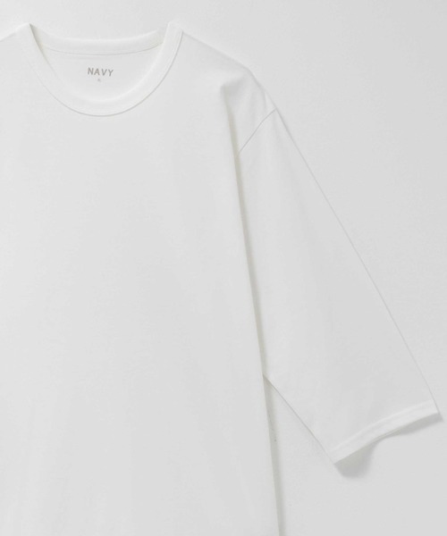 NAVY(ネイビー)の「NAVY 抗菌天竺7分袖Tシャツ【抗菌防臭加工】(Tシャツ/カットソー・メンズ・杢グレー/オフホワイト/ブラック/グレイッシュベージュ/チャコールグレー・M/S/XL/L)」の2枚目の写真