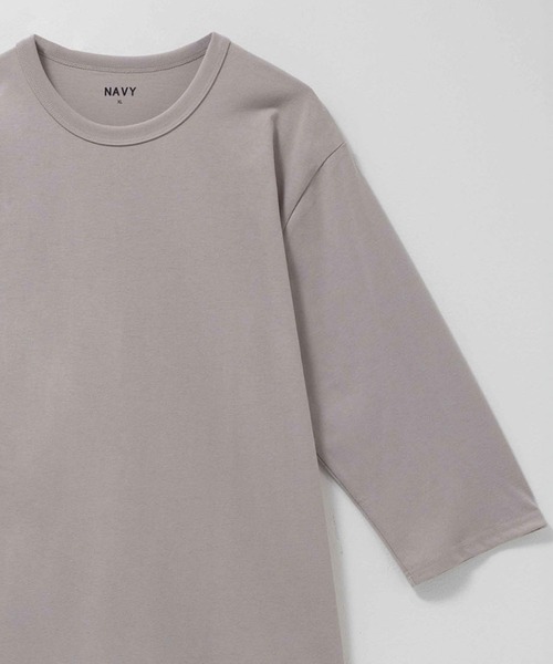 NAVY(ネイビー)の「NAVY 抗菌天竺7分袖Tシャツ【抗菌防臭加工】(Tシャツ/カットソー・メンズ・杢グレー/オフホワイト/ブラック/グレイッシュベージュ/チャコールグレー・M/S/XL/L)」の5枚目の写真