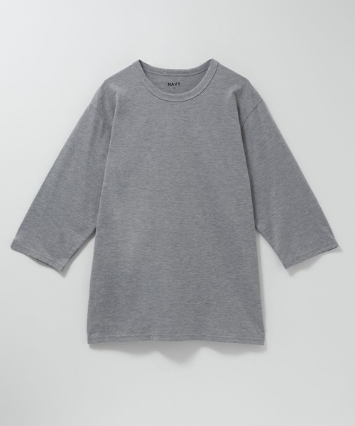 NAVY(ネイビー)の「NAVY 抗菌天竺7分袖Tシャツ【抗菌防臭加工】(Tシャツ/カットソー・メンズ・杢グレー/オフホワイト/ブラック/グレイッシュベージュ/チャコールグレー・M/S/XL/L)」の7枚目の写真