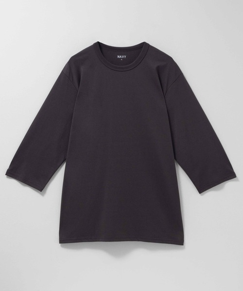 NAVY(ネイビー)の「NAVY 抗菌天竺7分袖Tシャツ【抗菌防臭加工】(Tシャツ/カットソー・メンズ・杢グレー/オフホワイト/ブラック/グレイッシュベージュ/チャコールグレー・M/S/XL/L)」の9枚目の写真