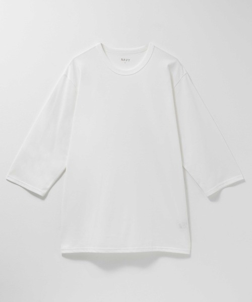 NAVY(ネイビー)の「NAVY 抗菌天竺7分袖Tシャツ【抗菌防臭加工】(Tシャツ/カットソー・メンズ・杢グレー/オフホワイト/ブラック/グレイッシュベージュ/チャコールグレー・M/S/XL/L)」の11枚目の写真