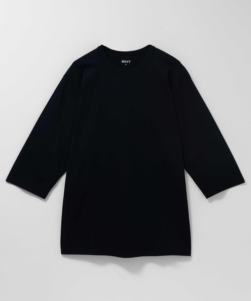 NAVY(ネイビー)の「NAVY 抗菌天竺7分袖Tシャツ【抗菌防臭加工】(Tシャツ/カットソー・メンズ・杢グレー/オフホワイト/ブラック/グレイッシュベージュ/チャコールグレー・M/S/XL/L)」の13枚目の写真