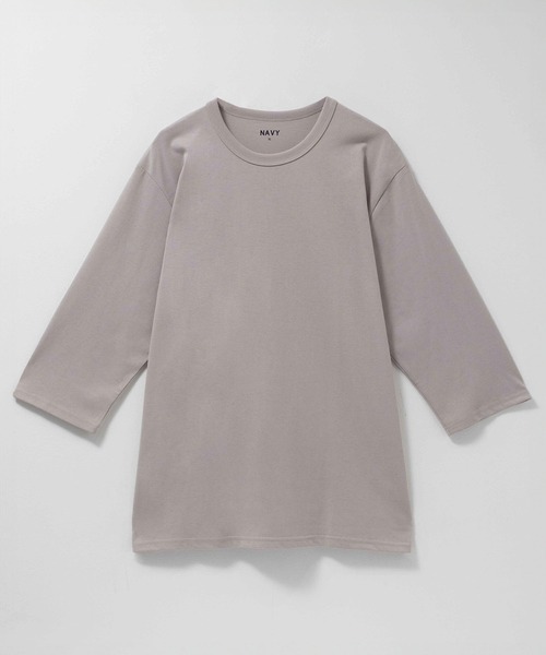 NAVY(ネイビー)の「NAVY 抗菌天竺7分袖Tシャツ【抗菌防臭加工】(Tシャツ/カットソー・メンズ・杢グレー/オフホワイト/ブラック/グレイッシュベージュ/チャコールグレー・M/S/XL/L)」の19枚目の写真