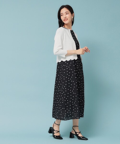 Sunauna(スーナウーナ)の「【人気シリーズ/4色展開】スカラップ7分袖ボレロ(カーディガン/ボレロ・レディース・ベビーピンク/グリーン系/ネイビー/オフホワイト・40/38)」の8枚目の写真
