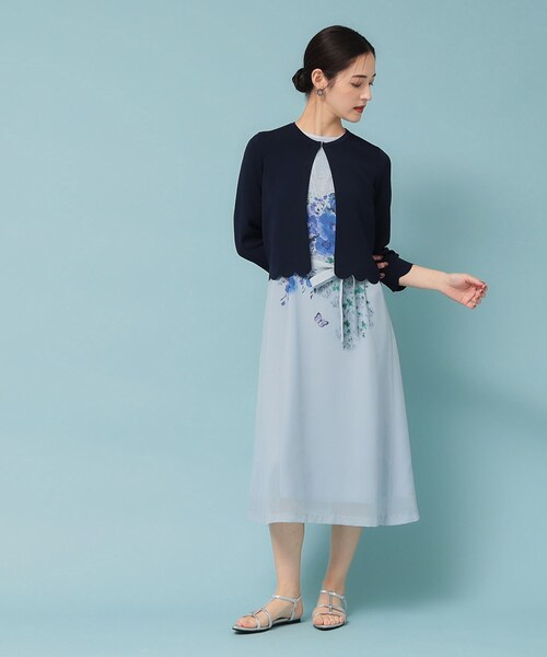 Sunauna(スーナウーナ)の「【人気シリーズ/4色展開】スカラップ7分袖ボレロ(カーディガン/ボレロ・レディース・ベビーピンク/グリーン系/ネイビー/オフホワイト・40/38)」の11枚目の写真