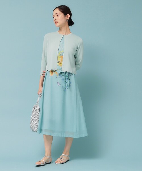 Sunauna(スーナウーナ)の「【人気シリーズ/4色展開】スカラップ7分袖ボレロ(カーディガン/ボレロ・レディース・ベビーピンク/グリーン系/ネイビー/オフホワイト・40/38)」の12枚目の写真