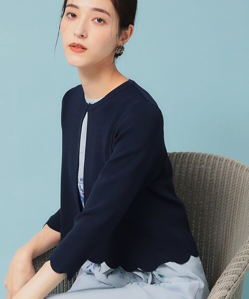 Sunauna(スーナウーナ)の「【人気シリーズ/4色展開】スカラップ7分袖ボレロ(カーディガン/ボレロ・レディース・ベビーピンク/グリーン系/ネイビー/オフホワイト・40/38)」の17枚目の写真