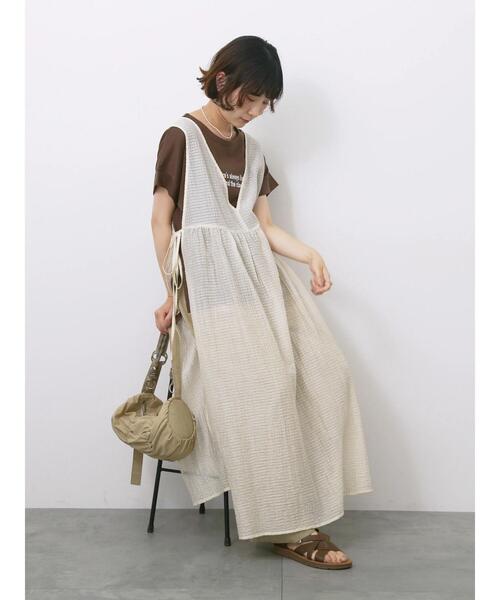 Samansa Mos2 blue(サマンサモスモスブルー)の「◎前後2wayサイドスリットワンピース(ワンピース・レディース・キナリ/ブラック/グレー・F)」の2枚目の写真