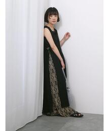 Samansa Mos2 blue | ◎前後2wayサイドスリットワンピース(ワンピース)