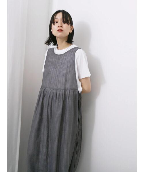 Samansa Mos2 blue(サマンサモスモスブルー)の「◎前後2wayサイドスリットワンピース(ワンピース・レディース・キナリ/ブラック/グレー・F)」の8枚目の写真
