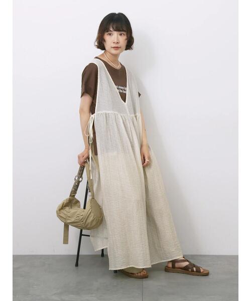 Samansa Mos2 blue(サマンサモスモスブルー)の「◎前後2wayサイドスリットワンピース(ワンピース・レディース・キナリ/ブラック/グレー・F)」の15枚目の写真