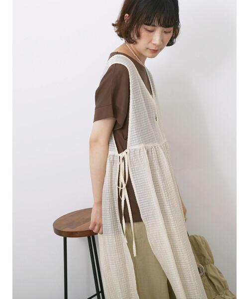 Samansa Mos2 blue(サマンサモスモスブルー)の「◎前後2wayサイドスリットワンピース(ワンピース・レディース・キナリ/ブラック/グレー・F)」の14枚目の写真