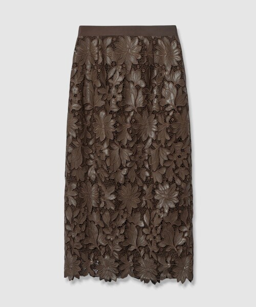 レザーフラワーエンブロイダリー スカート（スカート）｜ANAYI（アナイ