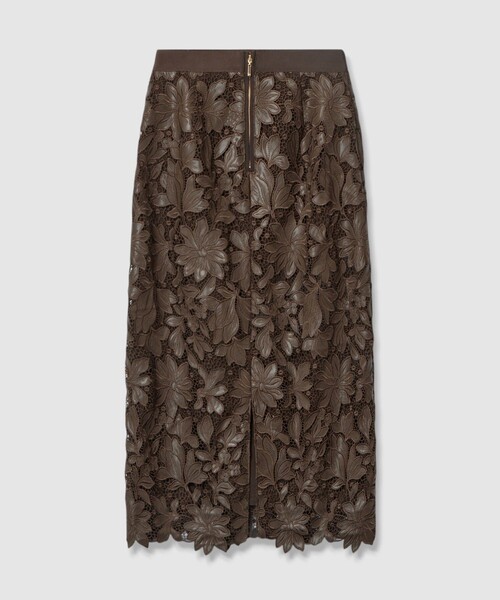 レザーフラワーエンブロイダリー スカート（スカート）｜ANAYI（アナイ