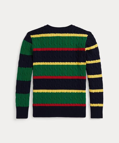 POLO RALPH LAUREN CHILDRENSWEAR(ポロ ラルフ ローレン チルドレンズウェア)の「ストライプド ケーブルニット コットン セーター(ニット/セーター・キッズ・マルチ・XL/L/M/S)」の4枚目の写真