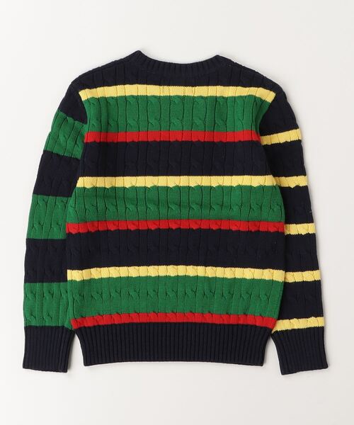 POLO RALPH LAUREN CHILDRENSWEAR(ポロ ラルフ ローレン チルドレンズウェア)の「ストライプド ケーブルニット コットン セーター(ニット/セーター・キッズ・マルチ・XL/L/M/S)」の2枚目の写真